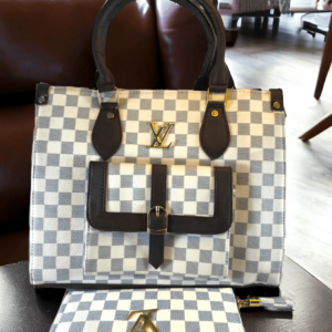 white hand bag